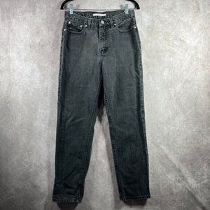 Vintage Tommy Hilfiger Jeans Womens 10 Black Denim Straight High Rise 90s Y2K